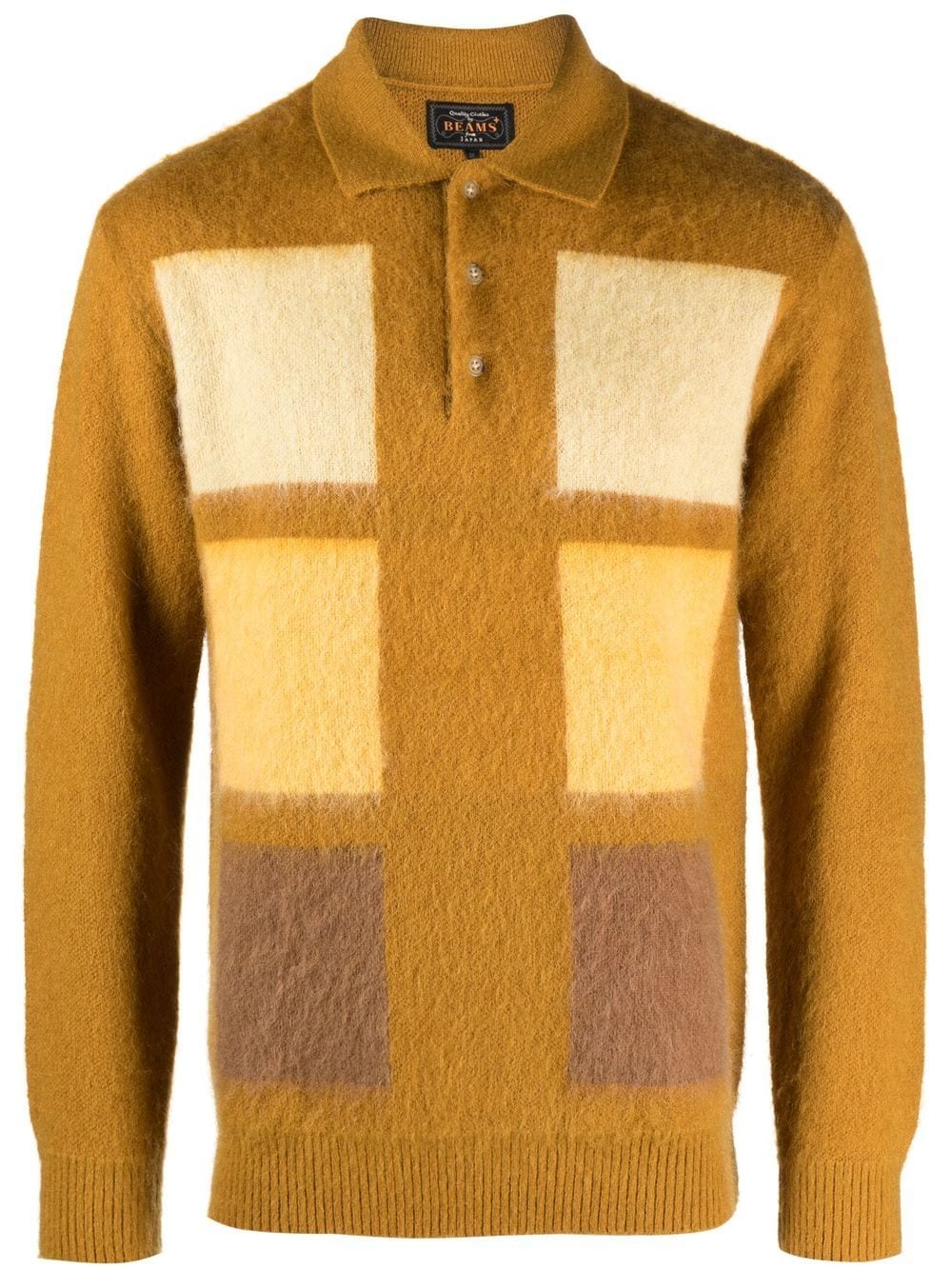 BEAMS PLUS check-pattern polo-collar jumper Veronique Luxury Collections