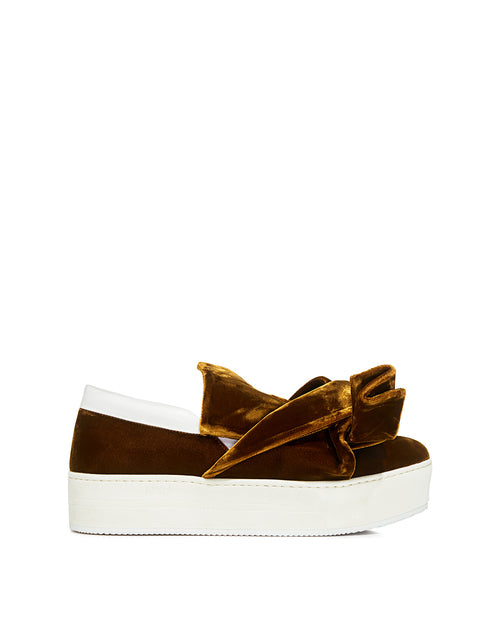 NO.21 Knotted Velvet Platform Sneakers