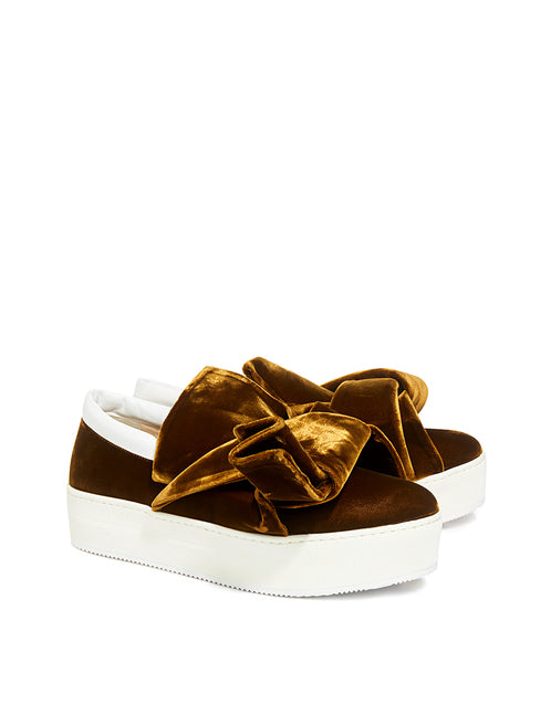 NO.21 Knotted Velvet Platform Sneakers