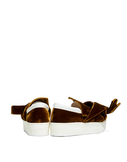 NO.21 Knotted Velvet Platform Sneakers