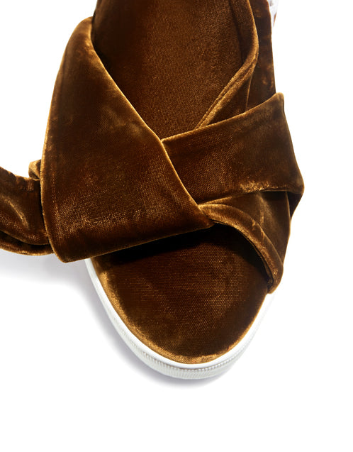 NO.21 Knotted Velvet Platform Sneakers