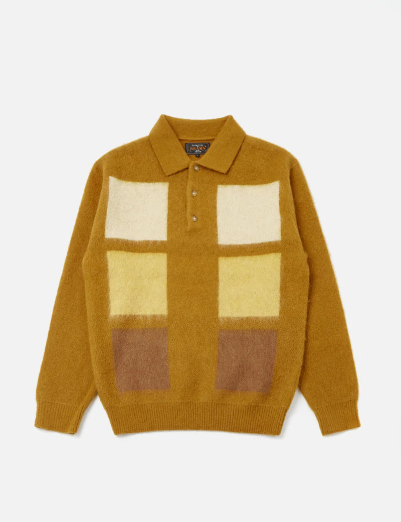 BEAMS PLUS check-pattern polo-collar jumper Veronique Luxury Collections