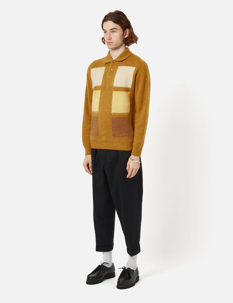 BEAMS PLUS check-pattern polo-collar jumper Veronique Luxury Collections