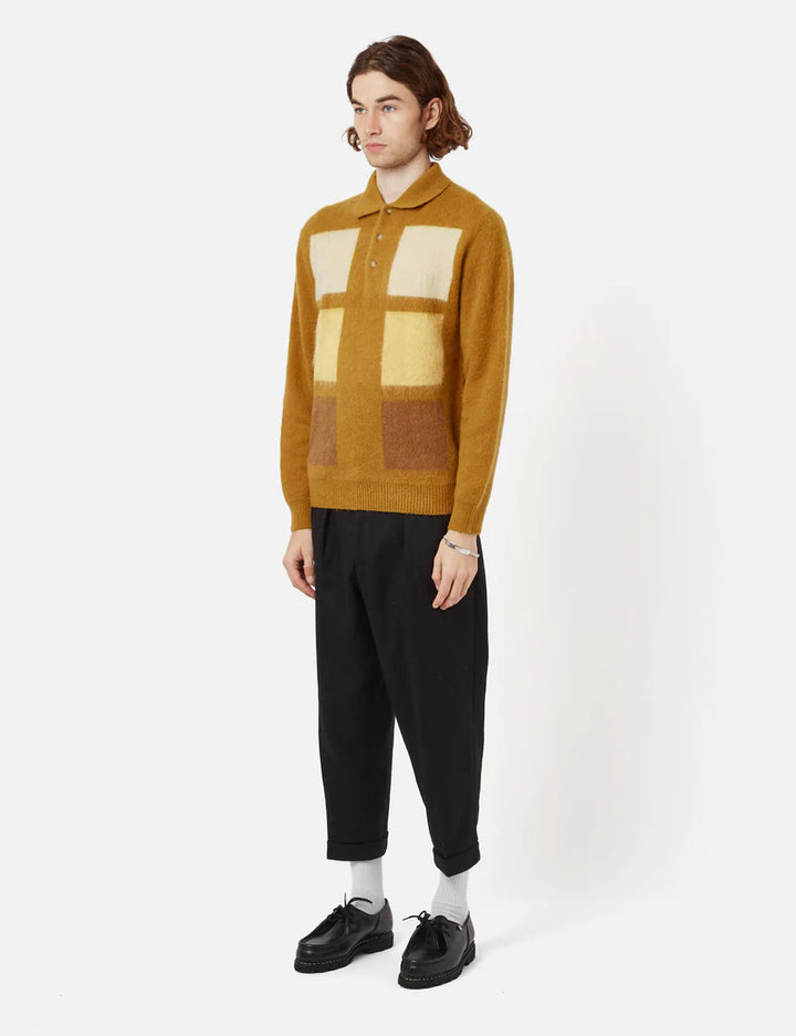 BEAMS PLUS check-pattern polo-collar jumper Veronique Luxury Collections