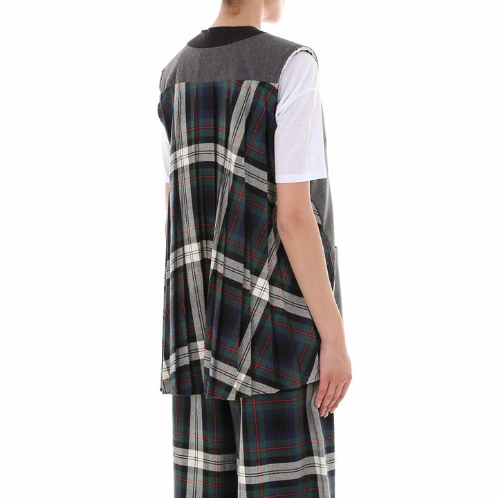 SEMICOUTURE Green Tartan Concertina Skirt Veronique Luxury Collections