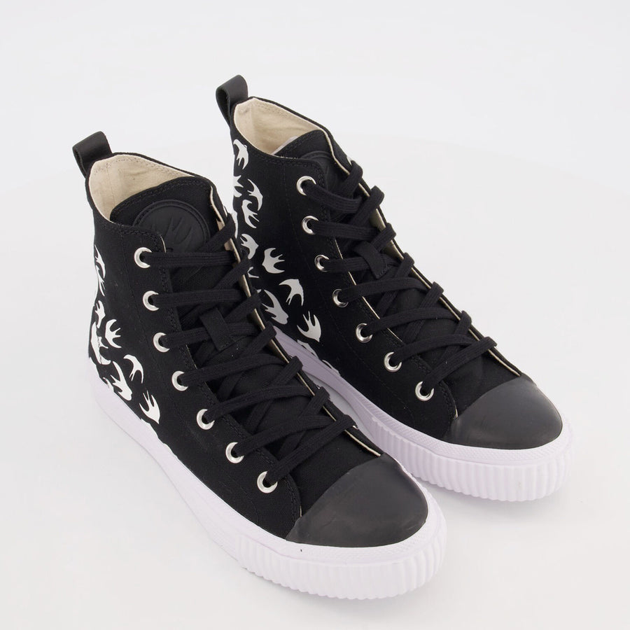 MCQ  Black Printed High Top Trainers Veronique Luxury Collections