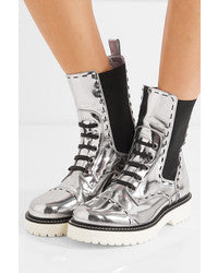 Dolce & Gabbana  Woman Metallic Patent-leather Boots Silver