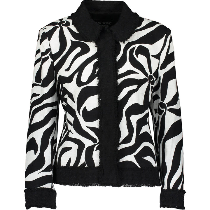 MOSCHINO  White & Black Animal Pattern Jacket