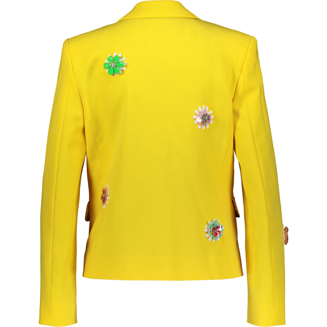 BOUTIQUE MOSCHINO  Yellow Embellished Blazer Veronique Luxury Collections