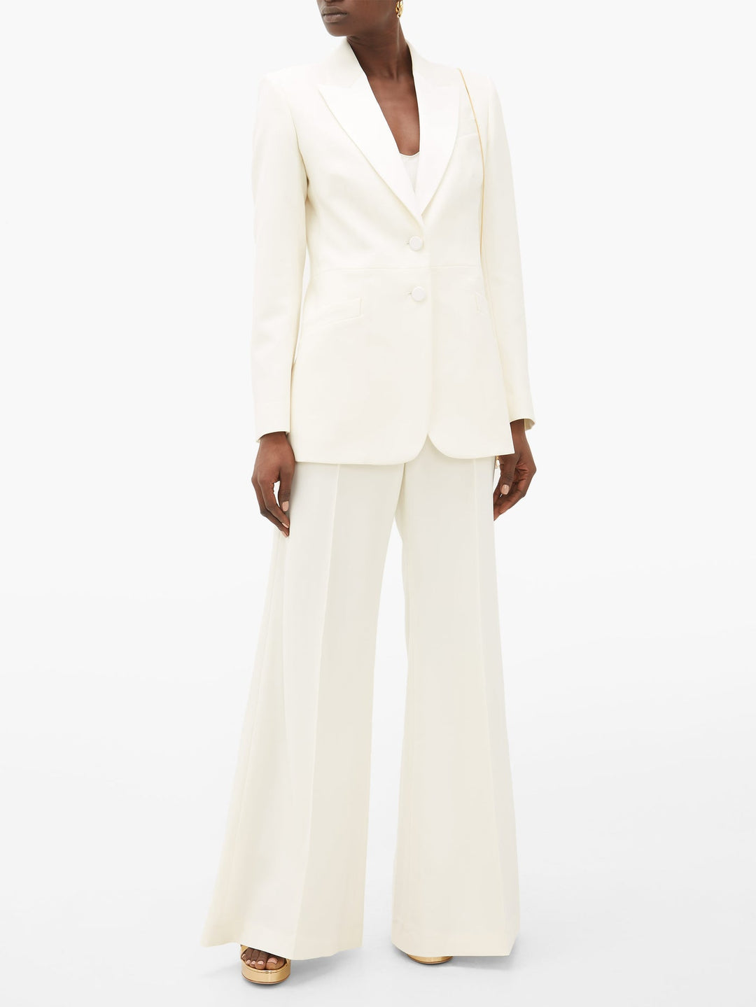 Racil Single-Breasted Wool Jacket White Veronique Luxury Collections