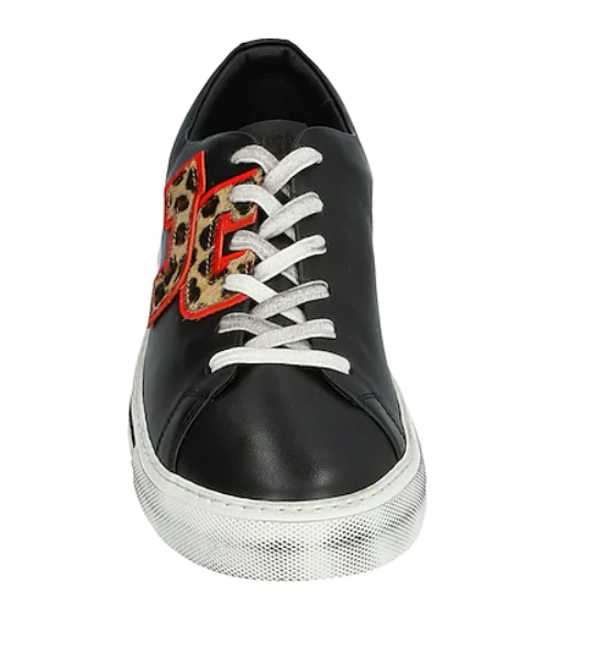Just Cavalli Leopard Print Sneakers In Black