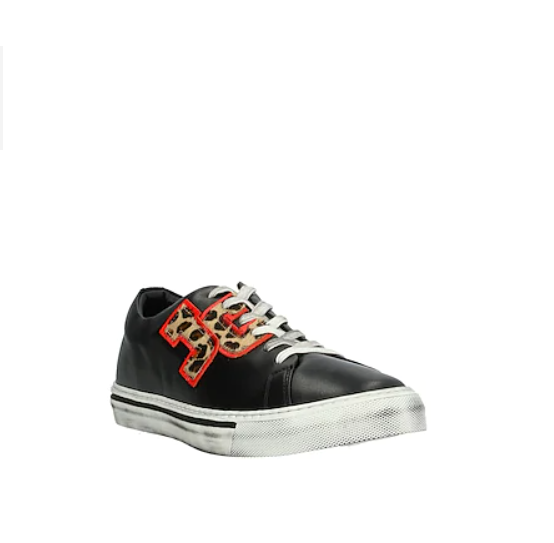 Just Cavalli Leopard Print Sneakers In Black
