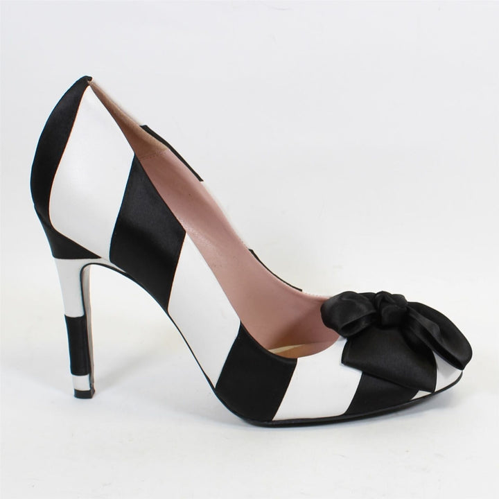 Moschino Boutique Black Striped Heels