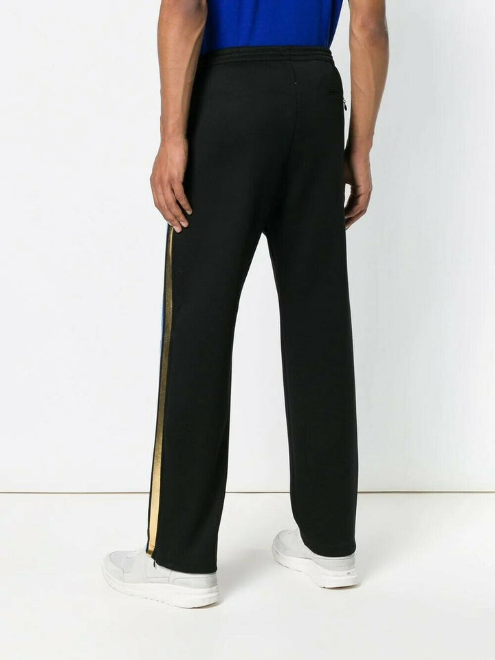 DSquared2 Black Glossy logo stripe Joggers Veronique Luxury Collections