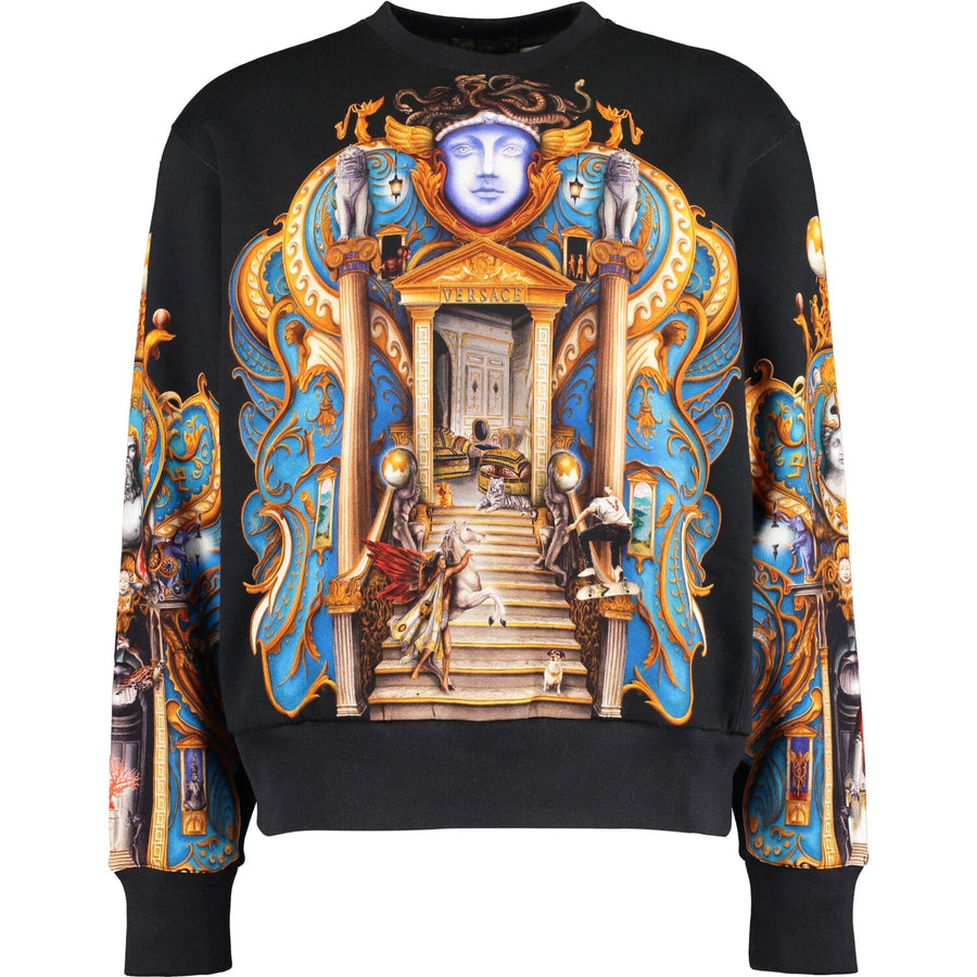 VERSACE  Black Statement Graphic Sweatshirt Veronique Luxury Collections