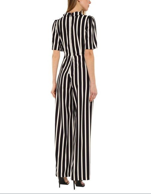 ALICE & OLIVIA  Black & White Striped Jumpsuit Veronique Luxury Collections