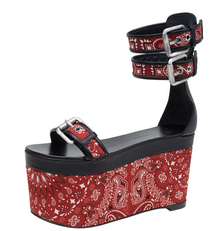 Giuseppe Zanotti Bandana 105mm wedge sandals Veronique Luxury Collections