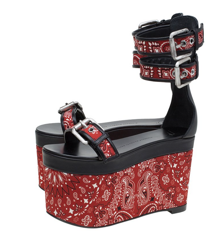 Giuseppe Zanotti Bandana 105mm wedge sandals Veronique Luxury Collections