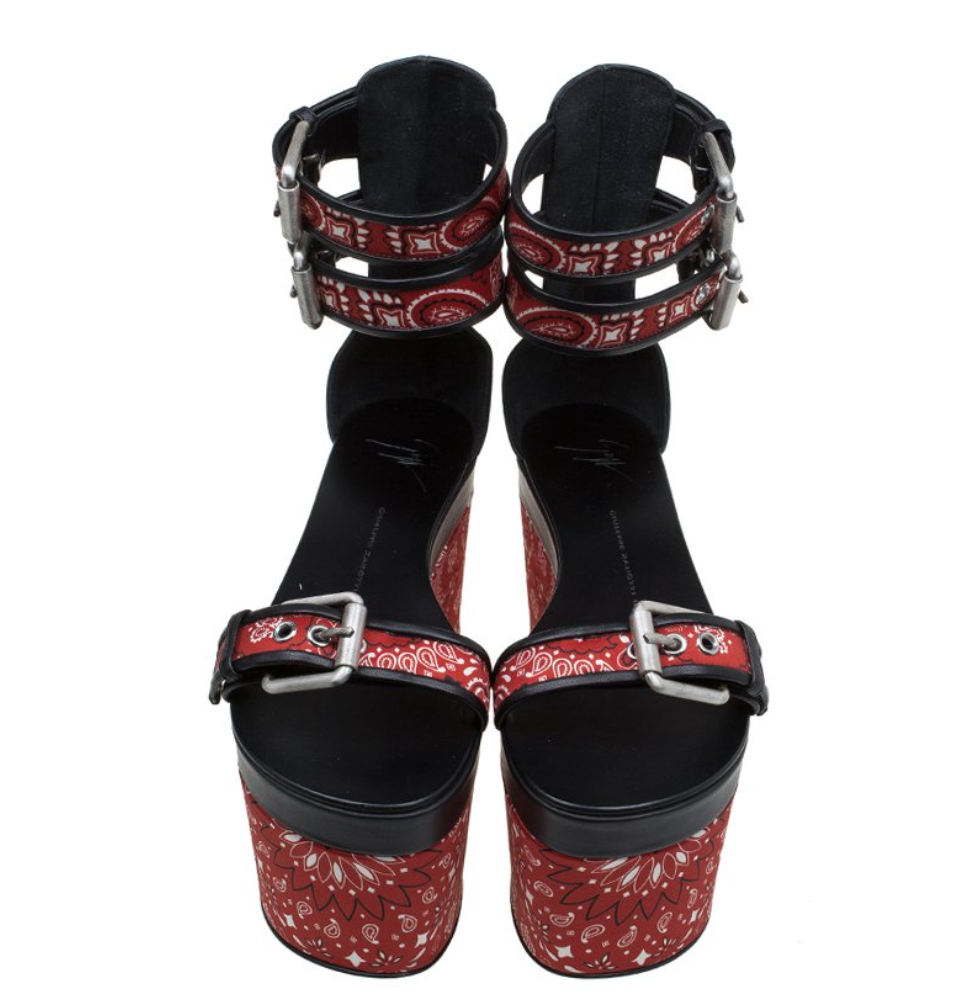 Giuseppe Zanotti Bandana 105mm wedge sandals Veronique Luxury Collections