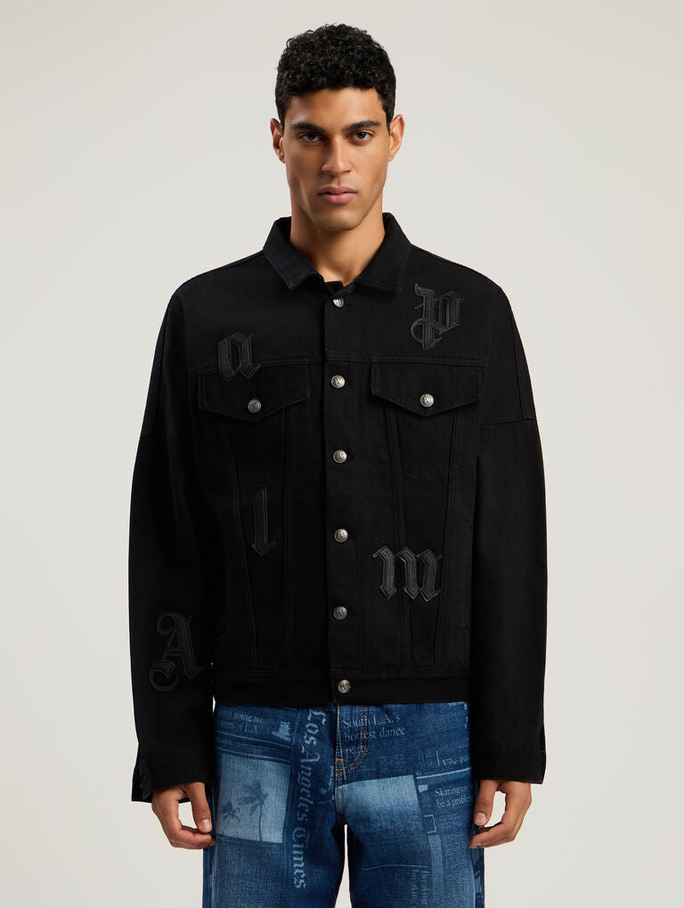 Palm Angels  Black Denim Jacket Veronique Luxury Collections