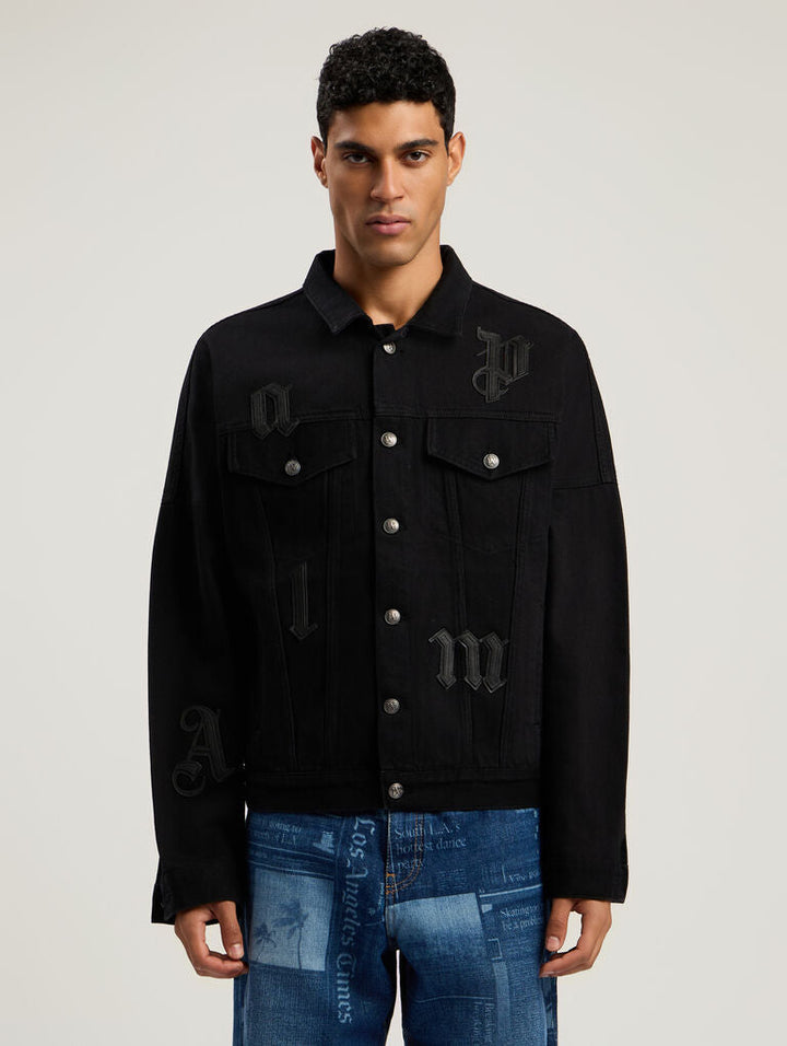 Palm Angels  Black Denim Jacket Veronique Luxury Collections