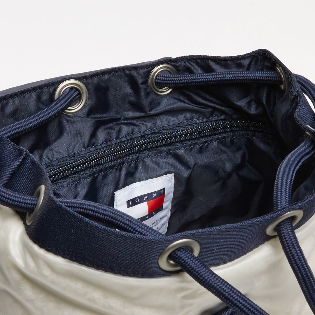 TOMMY HILFIGER  White Enclosed Sherpa Backpack Veronique Luxury Collections