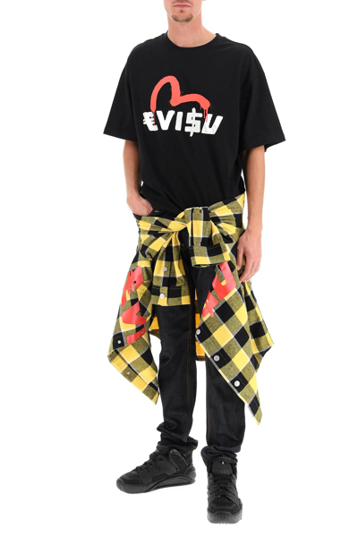 EVISU x Sfera Ebbasta check-print cotton  OVERSIZED SHIRT Veronique Luxury Collections