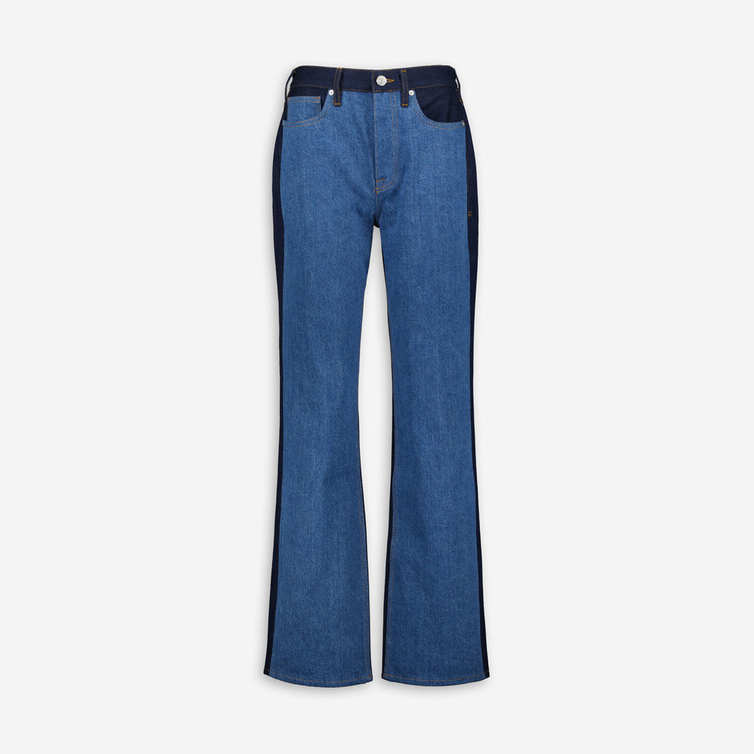 FRAME  Blue Le Jane Contrast Patchwork Jeans Veronique Luxury Collections