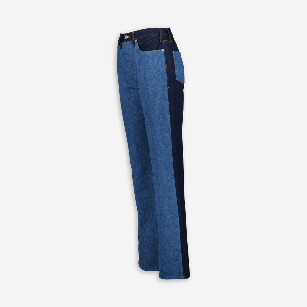 FRAME  Blue Le Jane Contrast Patchwork Jeans Veronique Luxury Collections