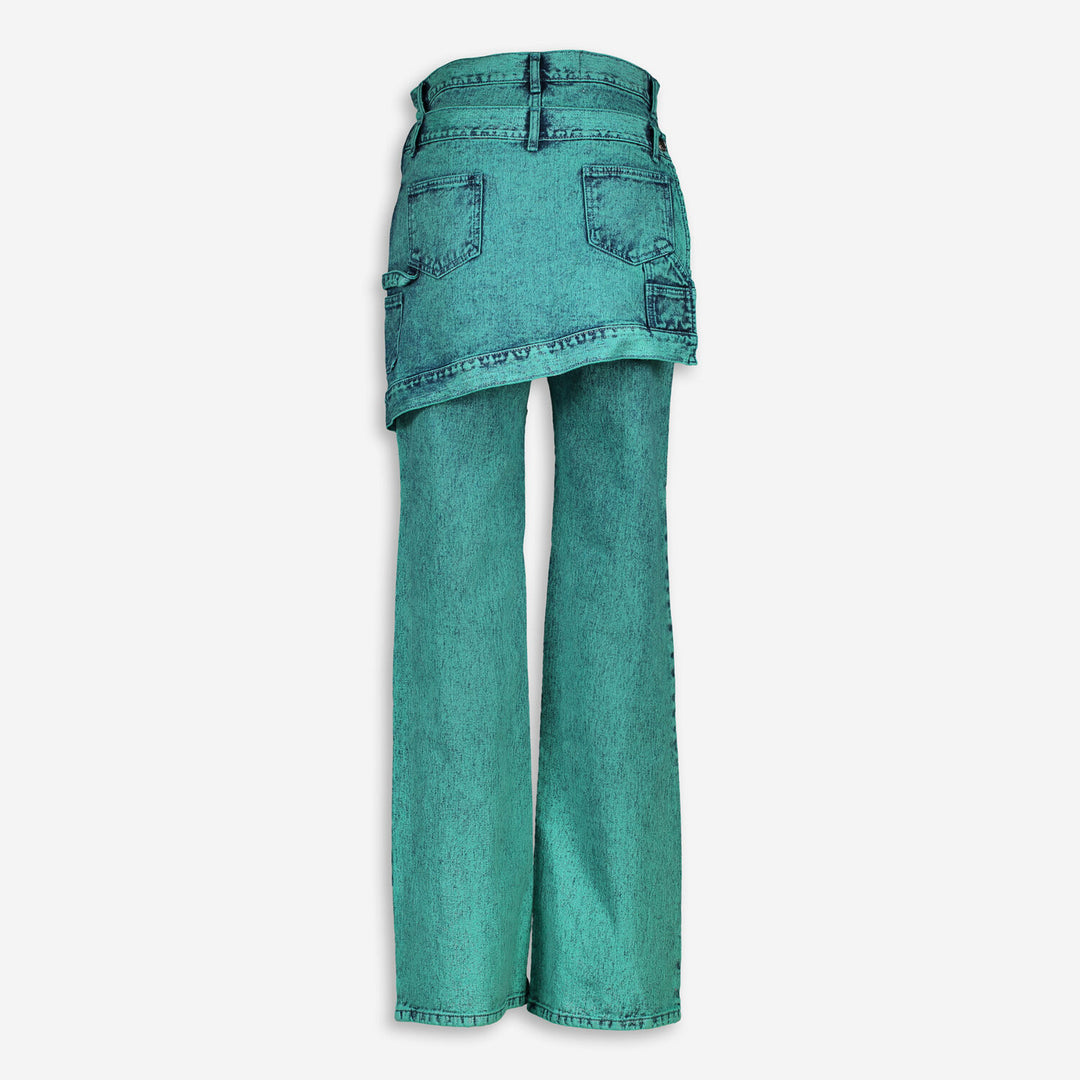 ANDERSSON BELL  Green & Blue Dyed Straight Leg Jeans Veronique Luxury Collections