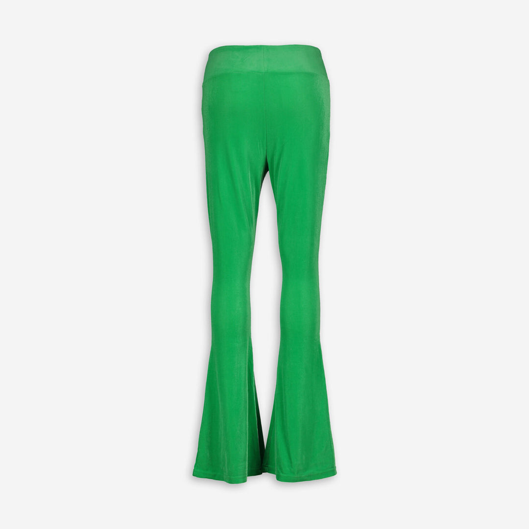 ADIDAS  Green Velour Flared Joggers Veronique Luxury Collections