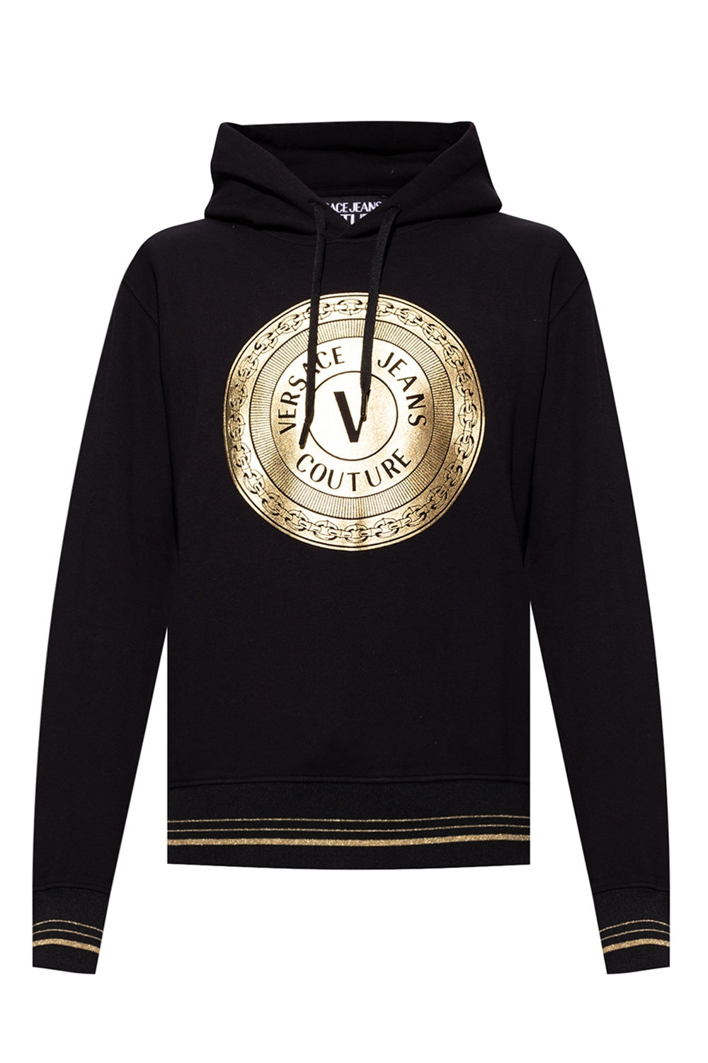 VERSACE JEANS COUTURE VERSACE JEANS COUTURE BLACK PRINTED HOODIE Veronique Luxury Collections