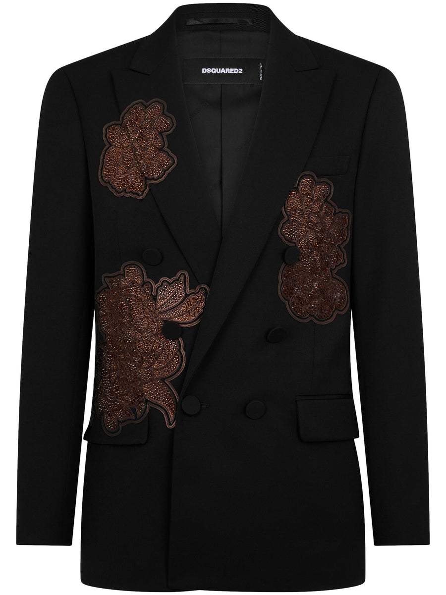 DSQUARED2 rhinestone-embellished double-breasted blazer Veronique Luxury Collections