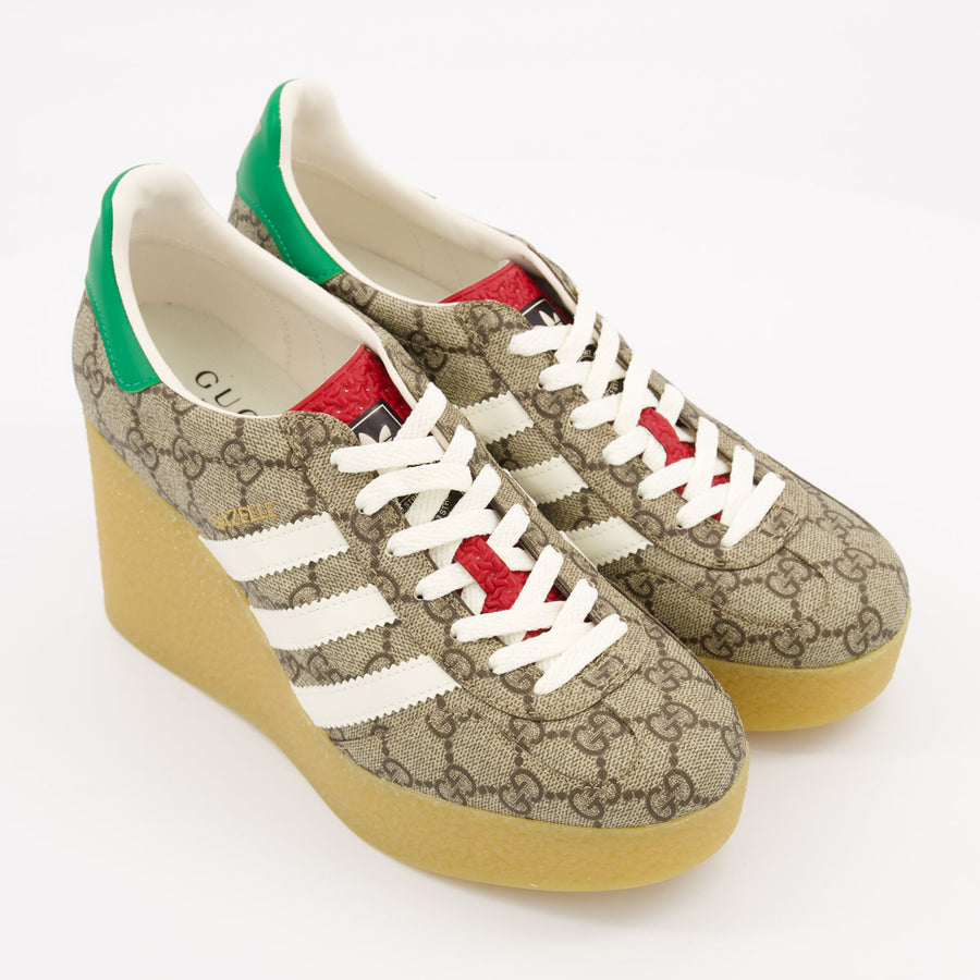 Gucci x Adidas  Beige Logo Wedge Trainers Veronique Luxury Collections