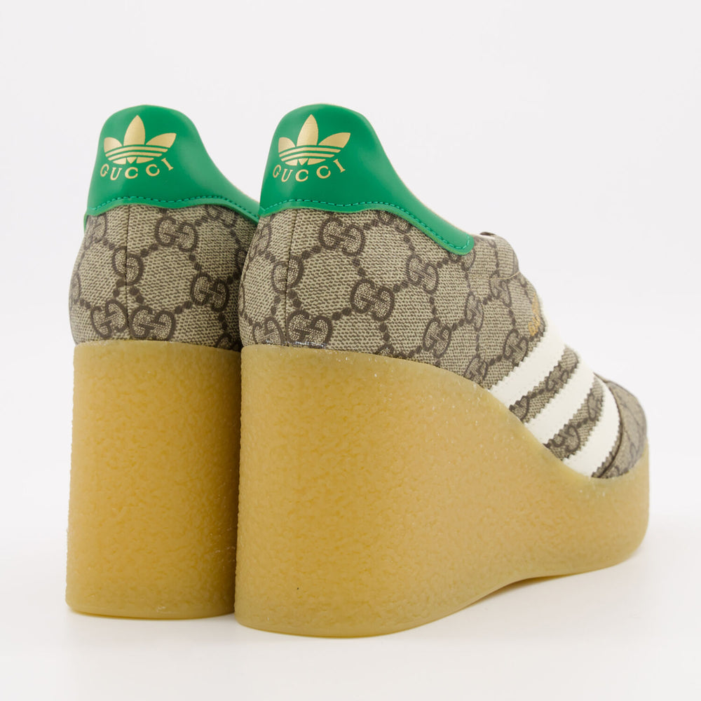 Gucci x Adidas  Beige Logo Wedge Trainers Veronique Luxury Collections