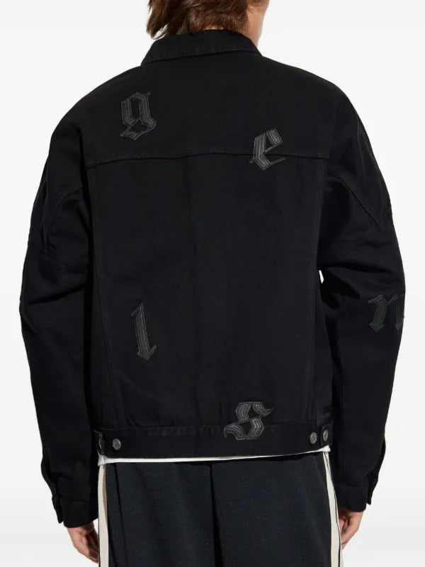 Palm Angels  Black Denim Jacket Veronique Luxury Collections