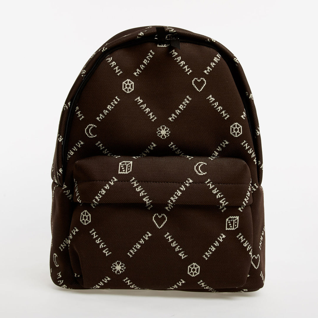 MARNI  Brown Monogram Backpack Veronique Luxury Collections