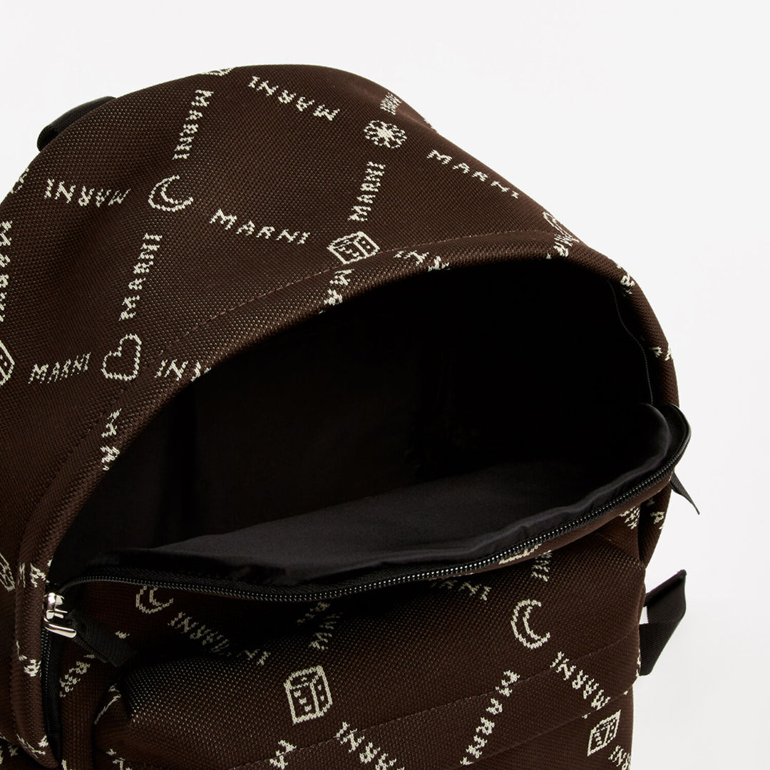 MARNI  Brown Monogram Backpack Veronique Luxury Collections