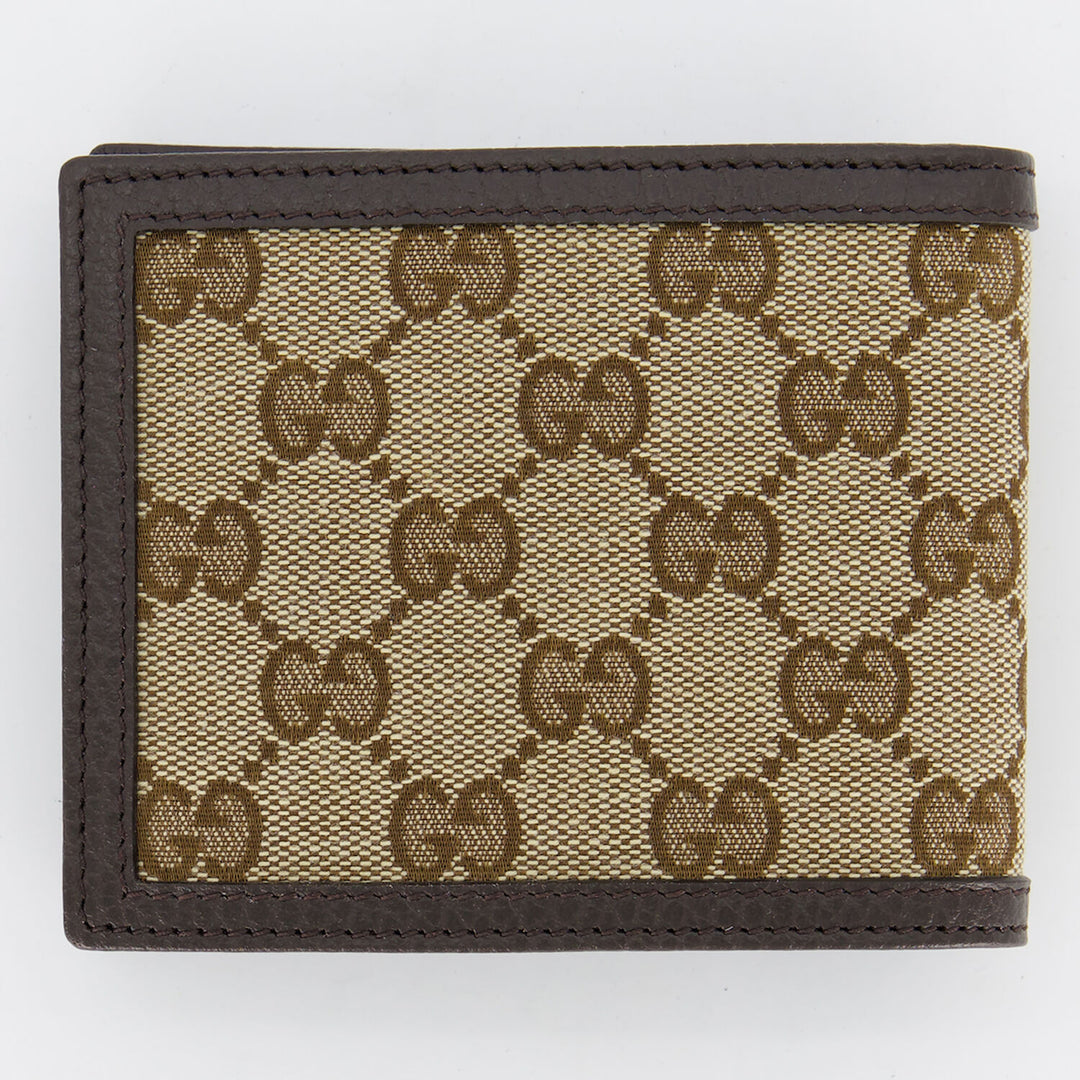 GUCCI  Brown Patterned Bi Fold Wallet Veronique Luxury Collections