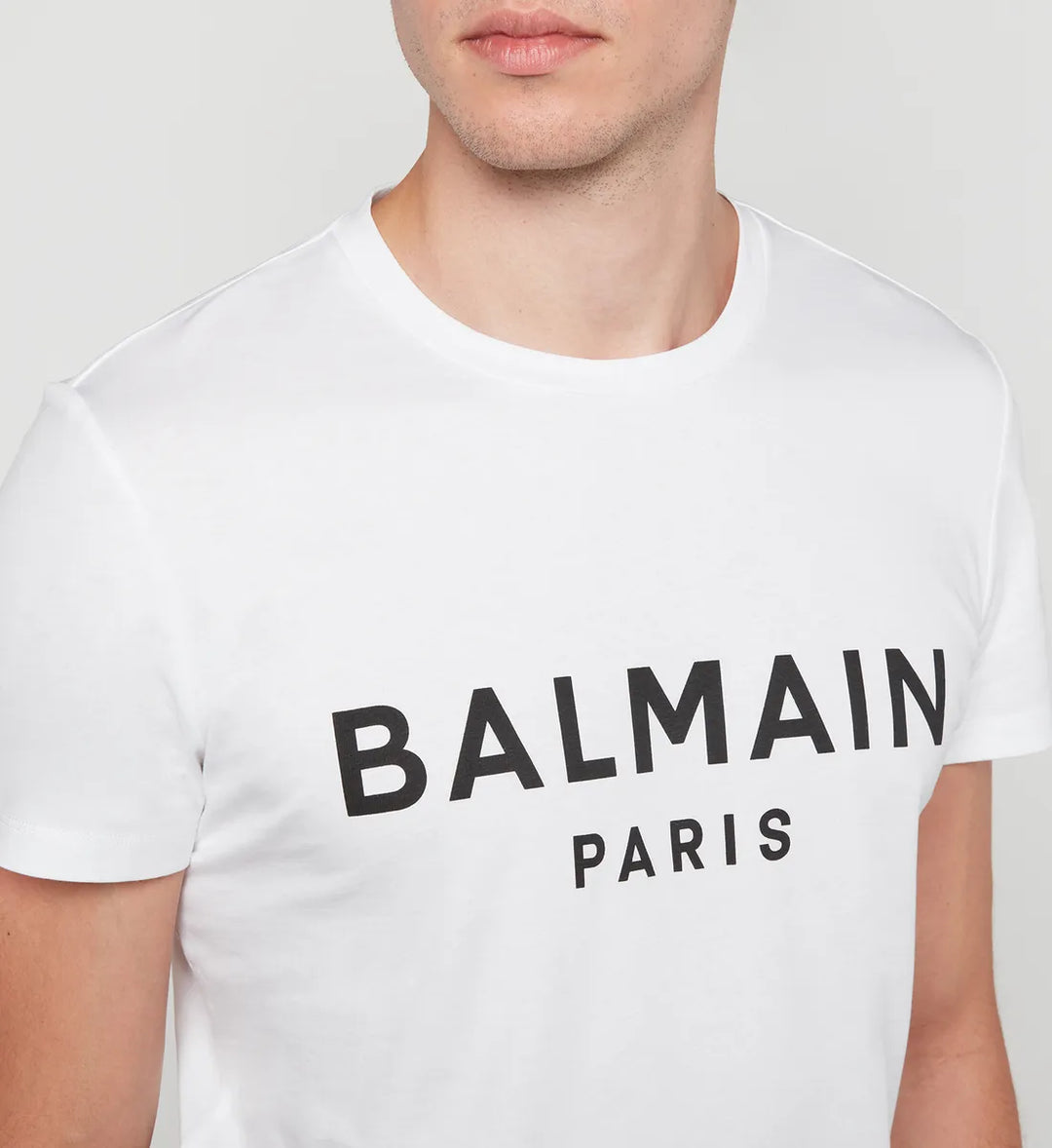 BALMAIN White Logo T Shirt Veronique Luxury Collections
