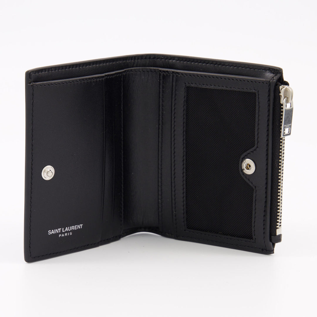 Saint Laurent  Black Leather Wallet Veronique Luxury Collections