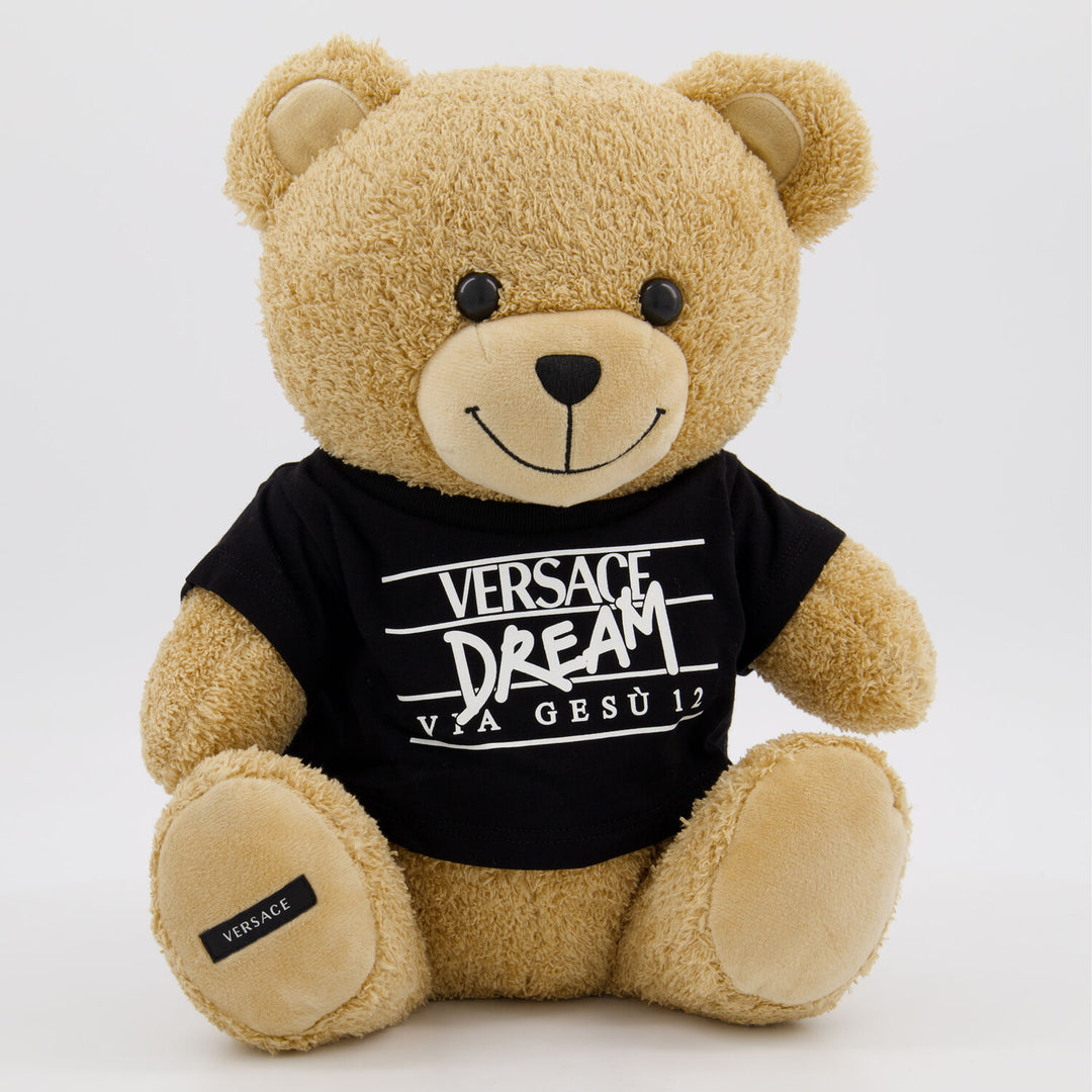 VERSACE  Black & Brown T Shirt Faux Fur Teddy Bear Veronique Luxury Collections