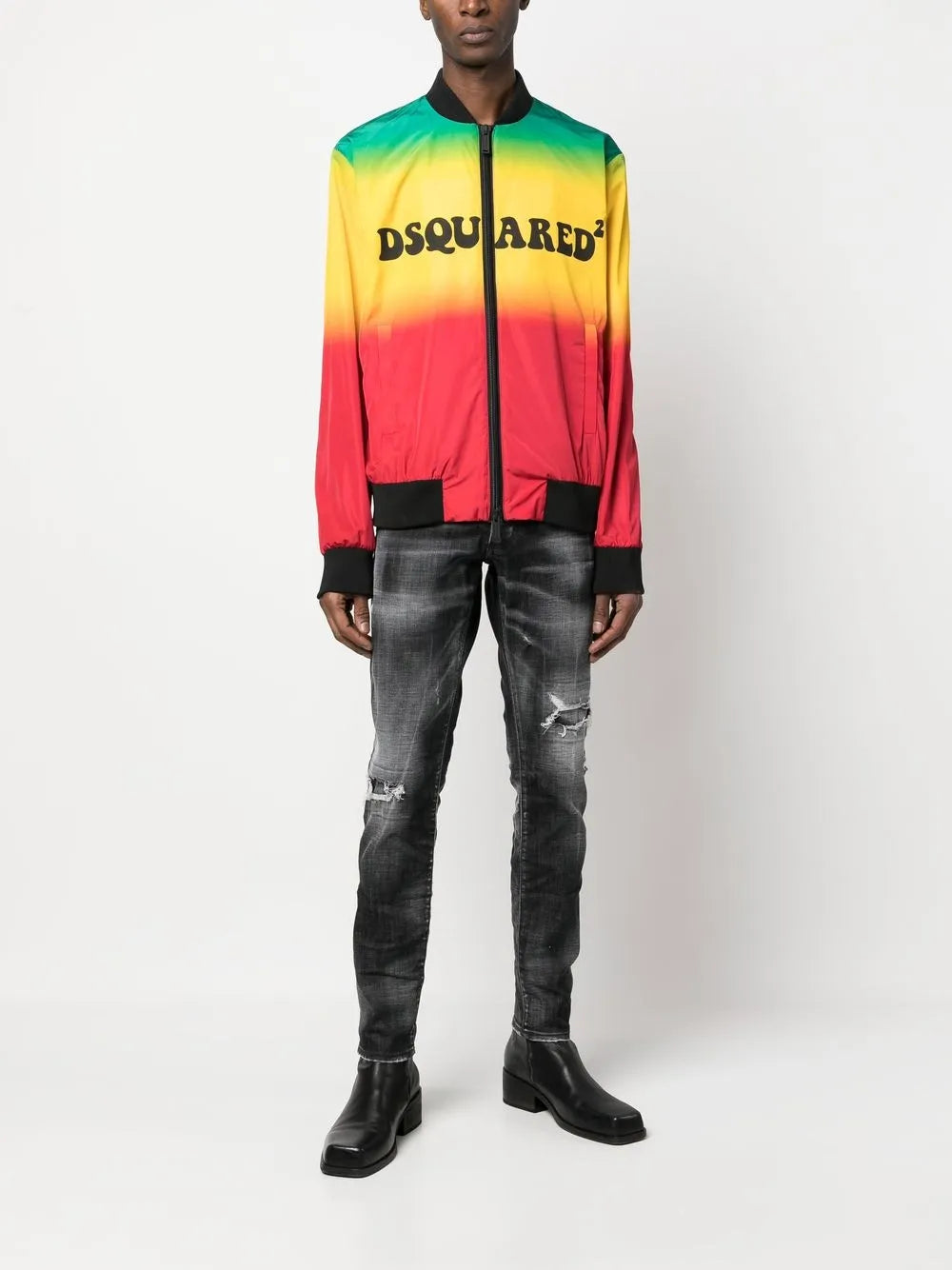 DSQUARED2 logo-print zip-up jacket Veronique Luxury Collections