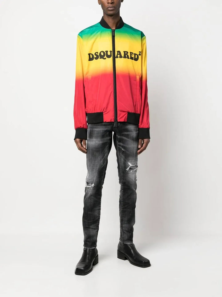 DSQUARED2 logo-print zip-up jacket Veronique Luxury Collections