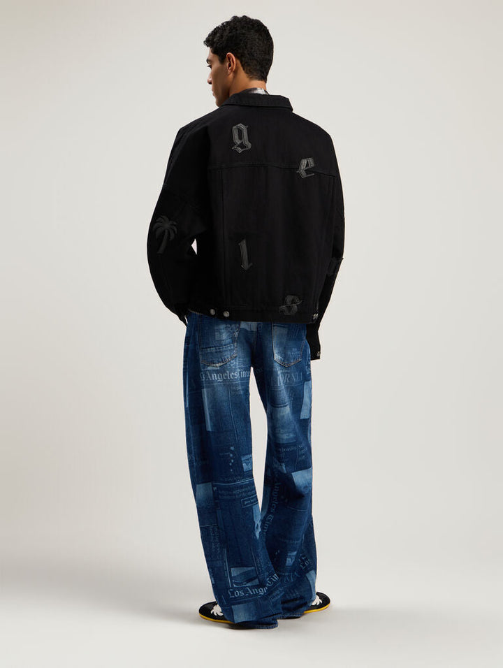 Palm Angels  Black Denim Jacket Veronique Luxury Collections