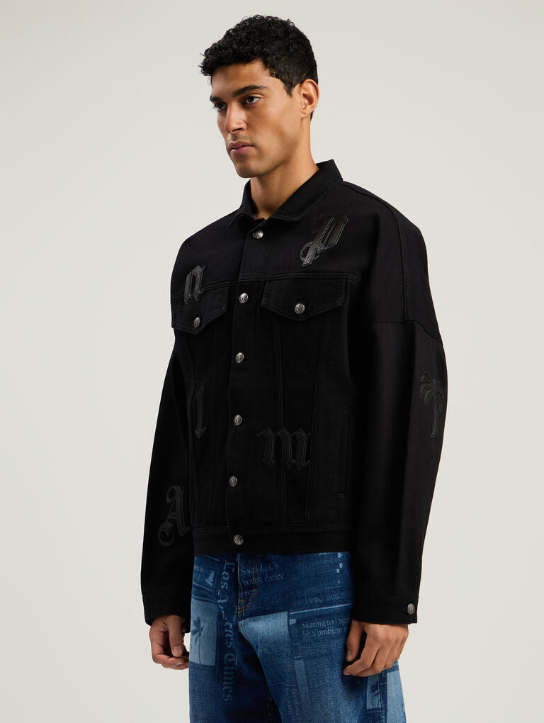 Palm Angels  Black Denim Jacket Veronique Luxury Collections