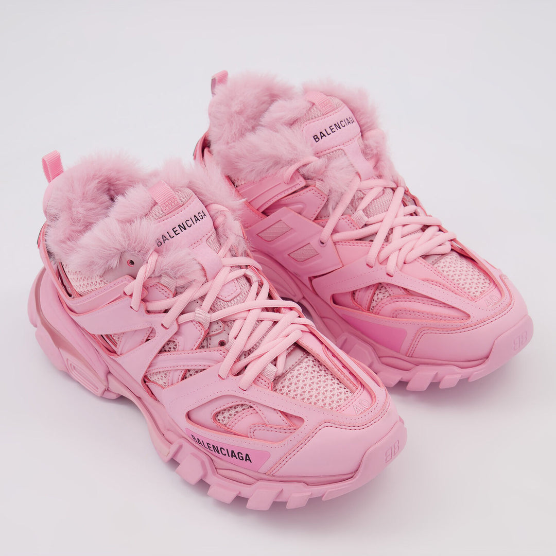 BALENCIAGA  Pink Fluffy Track Trainers Veronique Luxury Collections