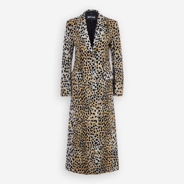 Just Cavalli  Leopard Print Long Coat Veronique Luxury Collections