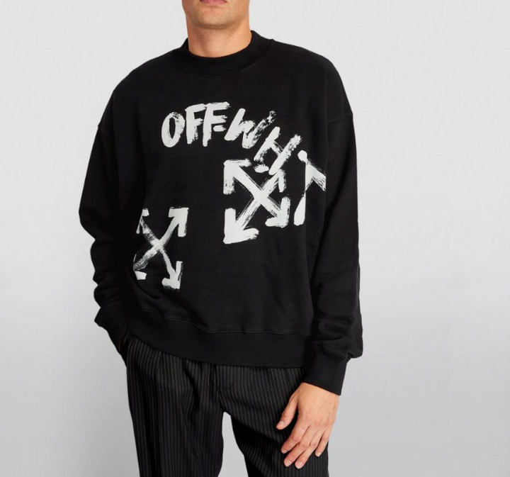 Off White  Black & White Classic Sweatshirt Veronique Luxury Collections