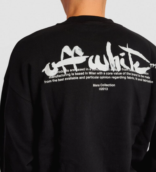 Off White  Black & White Classic Sweatshirt Veronique Luxury Collections